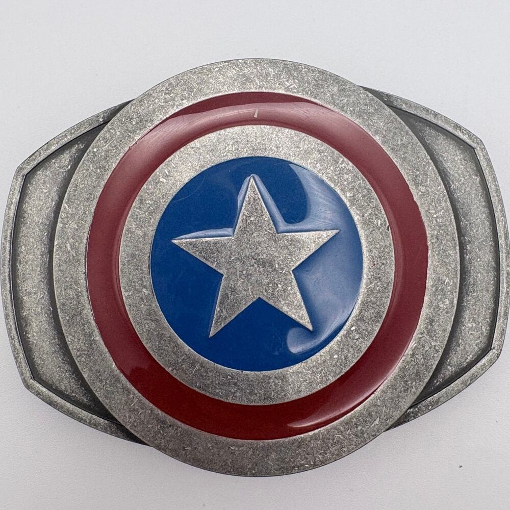 Captain American Silver-Tone Belt Buckle